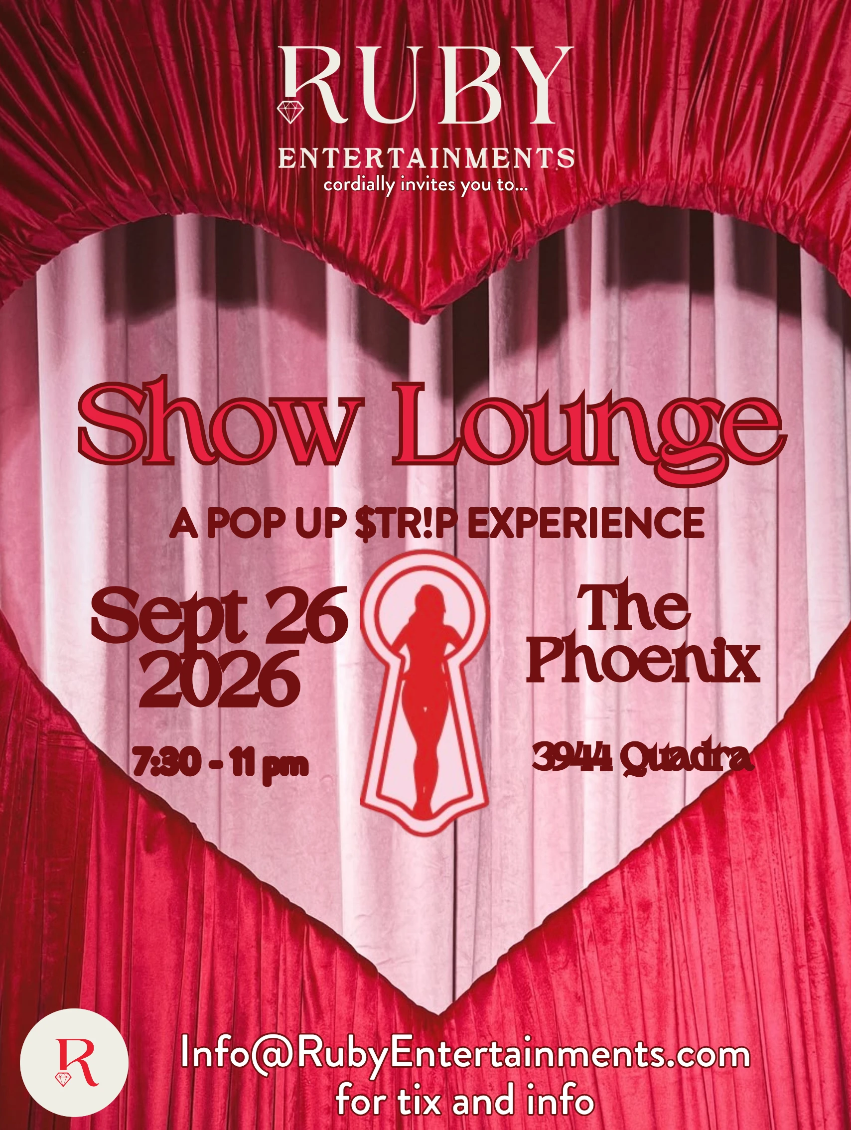 Ruby Entertainments Show Lounge at The Phoenix, September 26 2026